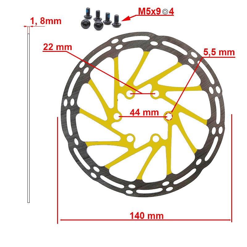 Brake Disc Gelb 140mm