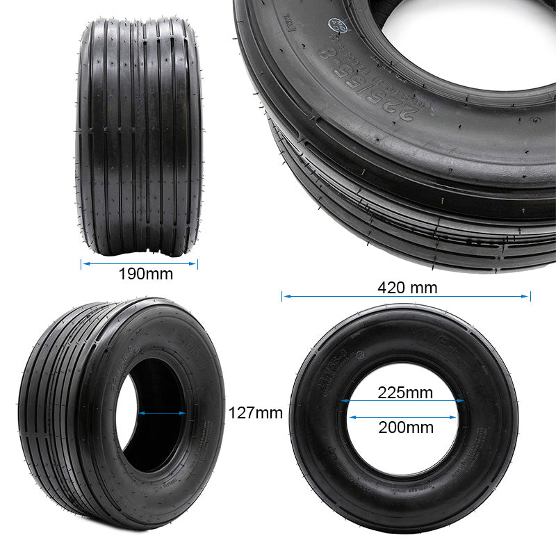Schlauchloser Reifen 18x9,5-8 / 225/55-8 glatt [Feiben]