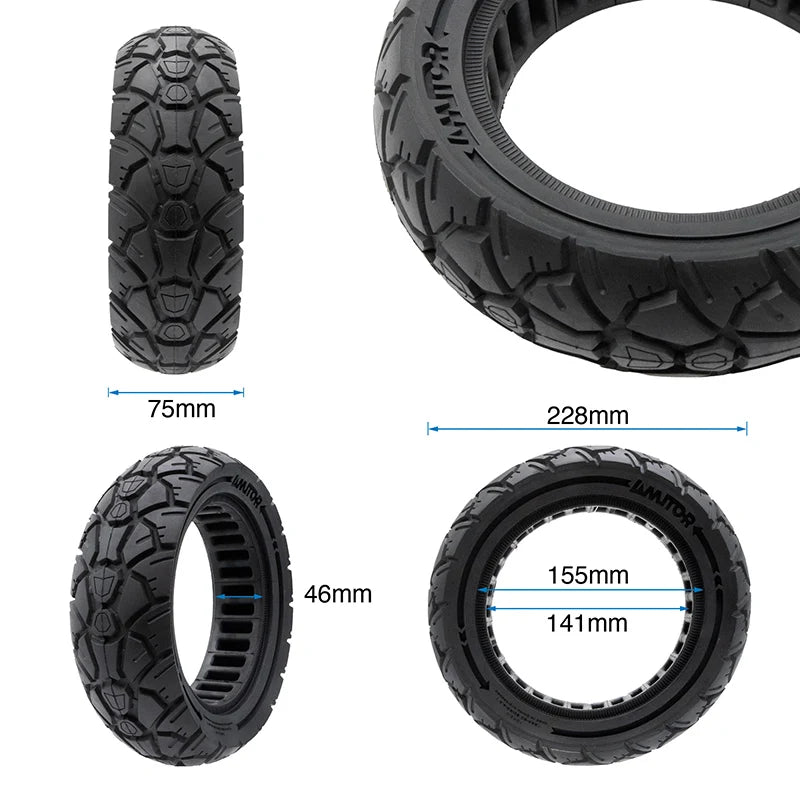 Vollgummireifen 10×3,0/255×80 (80/65-6) schwarz [Amitor]